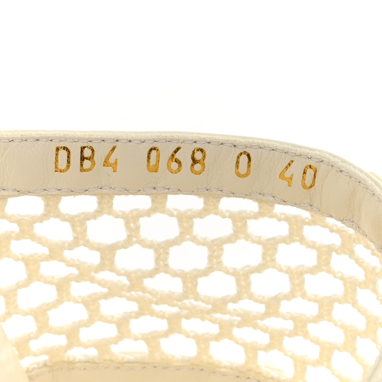 Calfskin Mesh Rockstud 60mm Caged Slide Sandals 40 Ivory