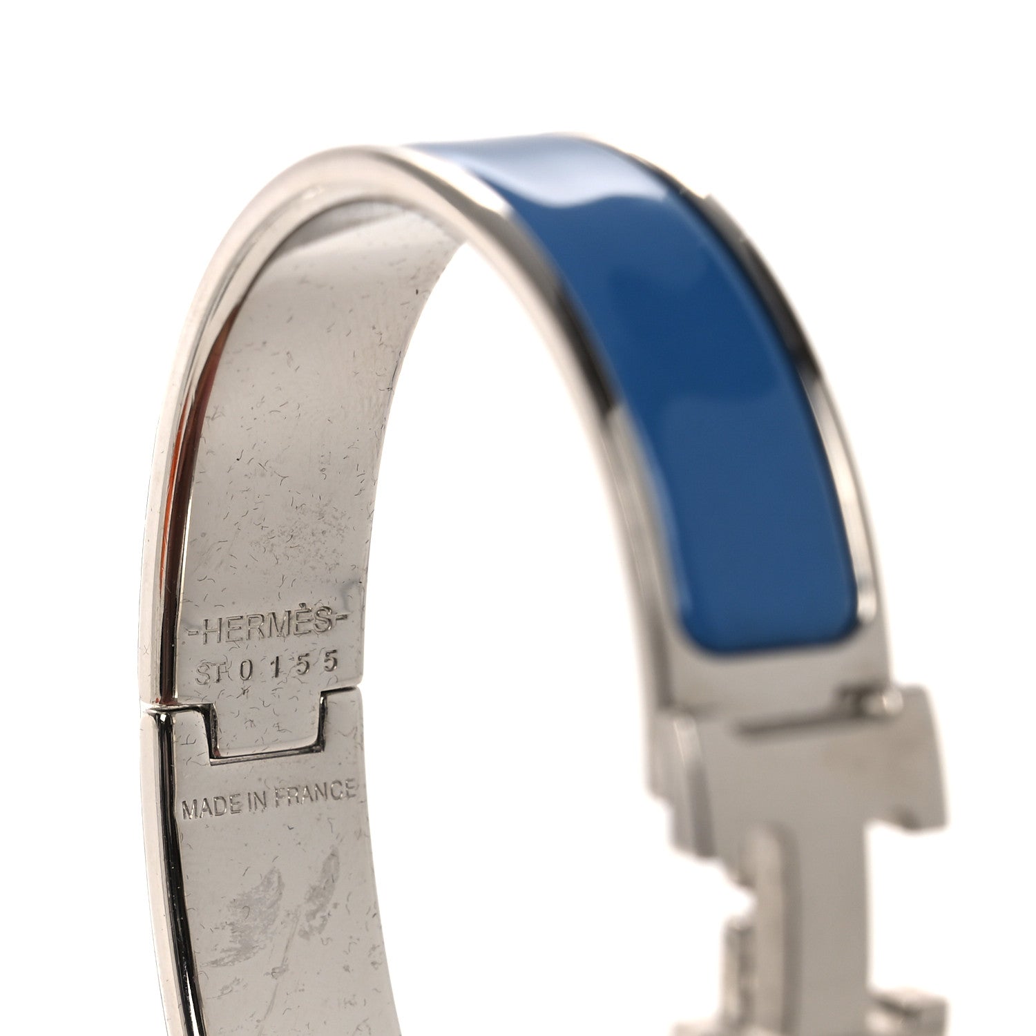 Enamel Narrow Clic Clac H Bracelet PM Bleu Turquin