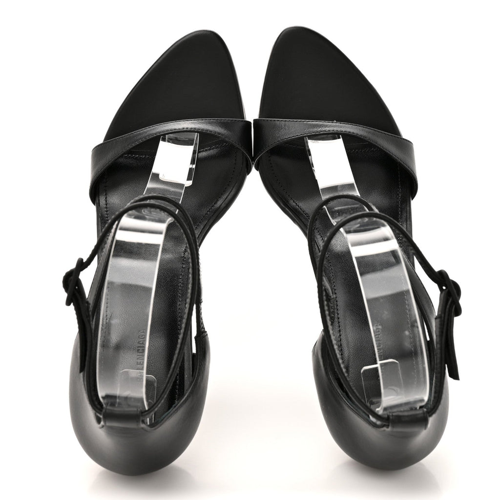 Calfskin Honey 90mm Sandal 36 Black