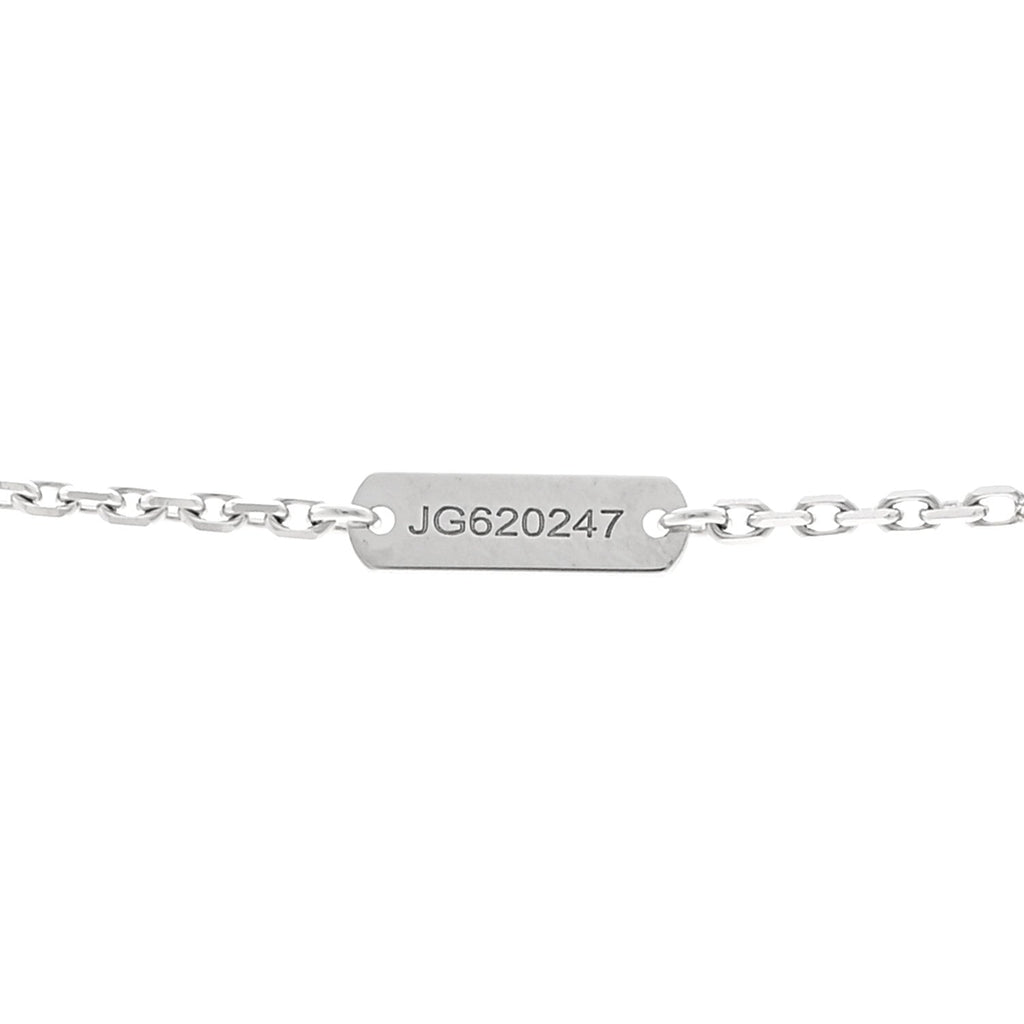 18K White Gold Guilloche Vintage Alhambra Pendant Necklace