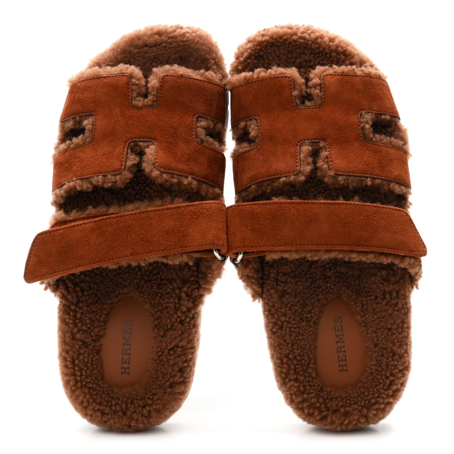 Suede Goatskin Shearling Womens Chypre Sandals 38 Gold