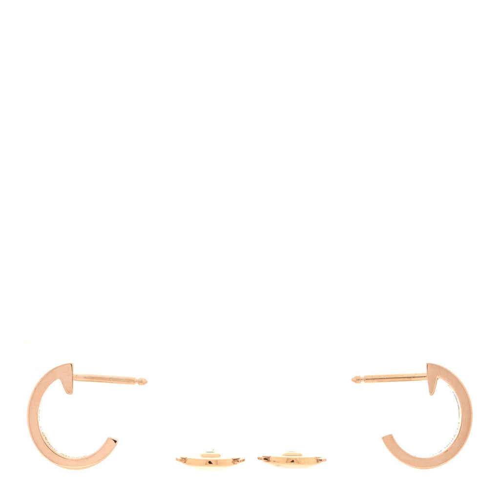 18K Pink Gold Small LOVE Hoop Earrings
