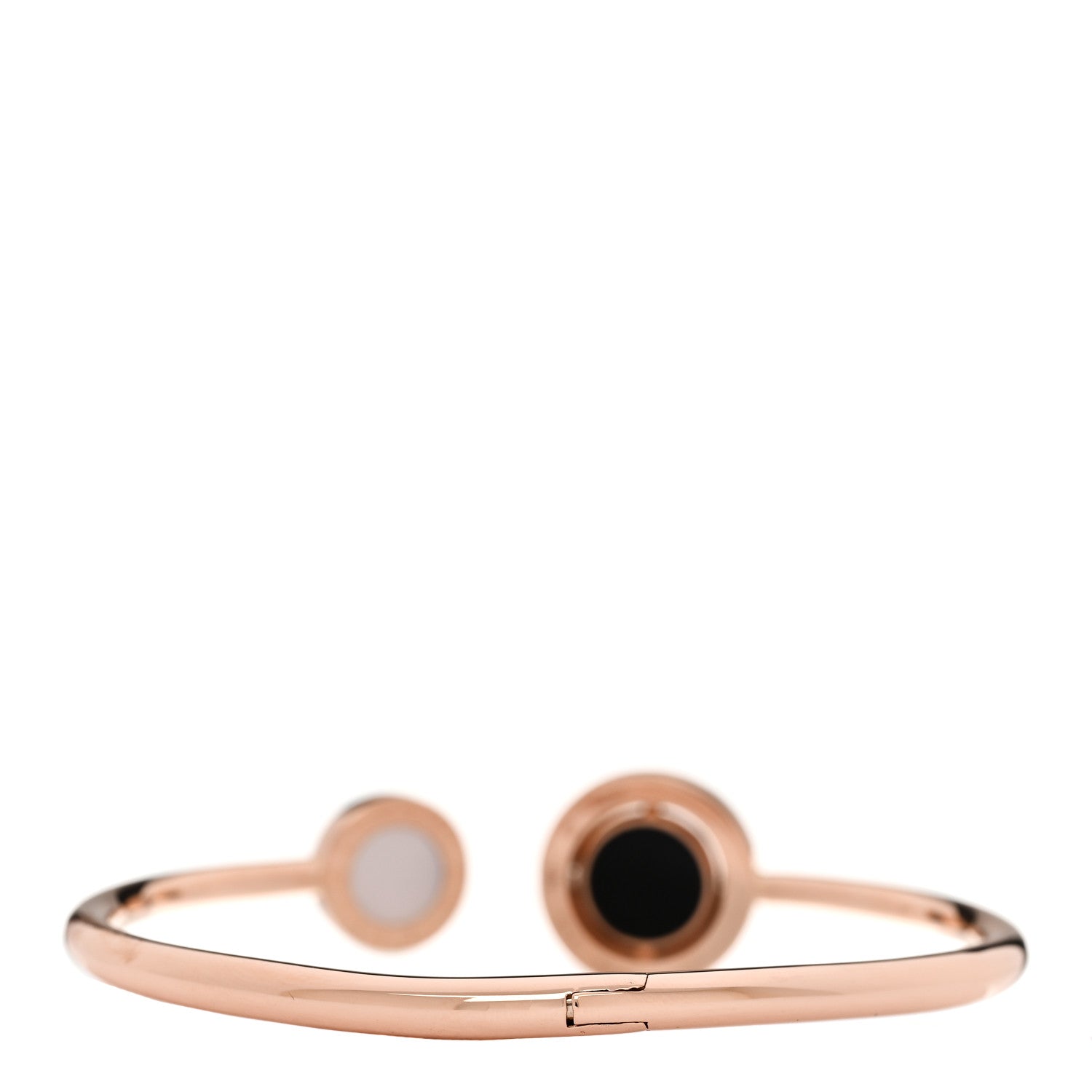 18K Rose Gold Mother of Pearl Malachite Black Onyx BVLGARI BVLGARI Flip Cuff Bracelet S