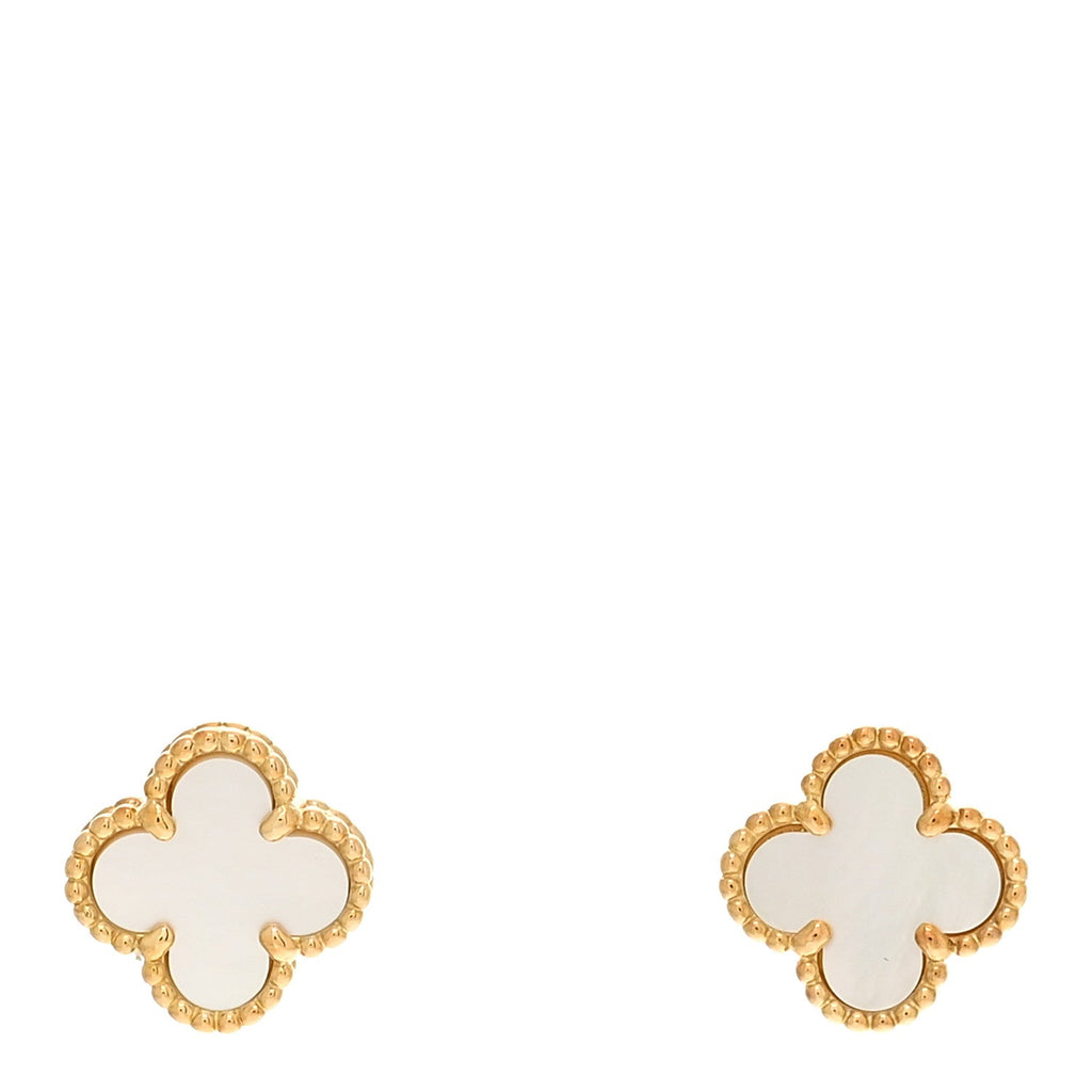 18K Yellow Gold Mother of Pearl Sweet Alhambra Earrings