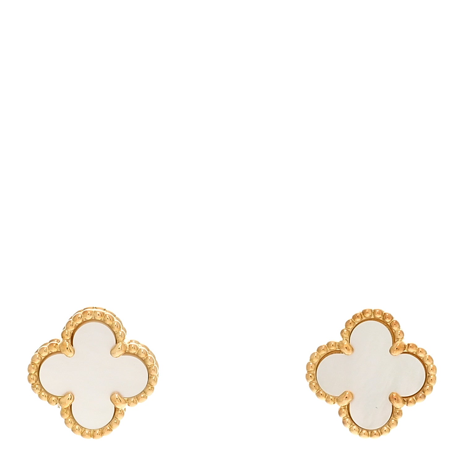 18K Yellow Gold Mother of Pearl Sweet Alhambra Earrings