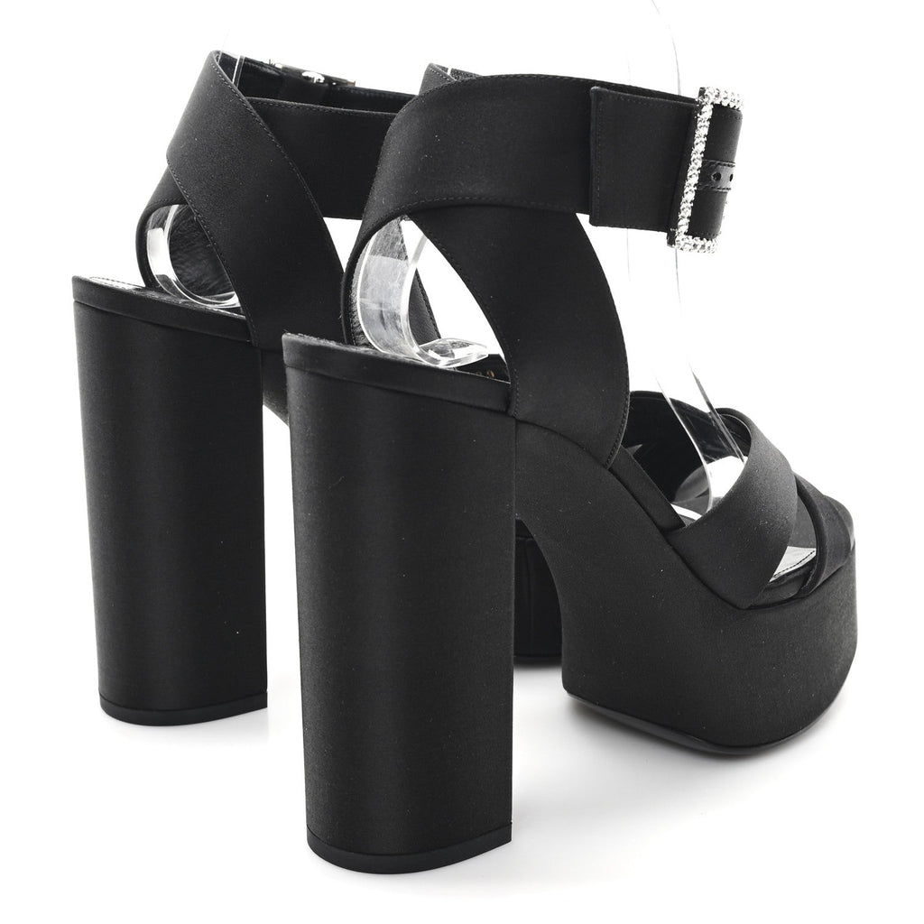 Raso Regale Bianca 85 Platform Sandals 39 Black