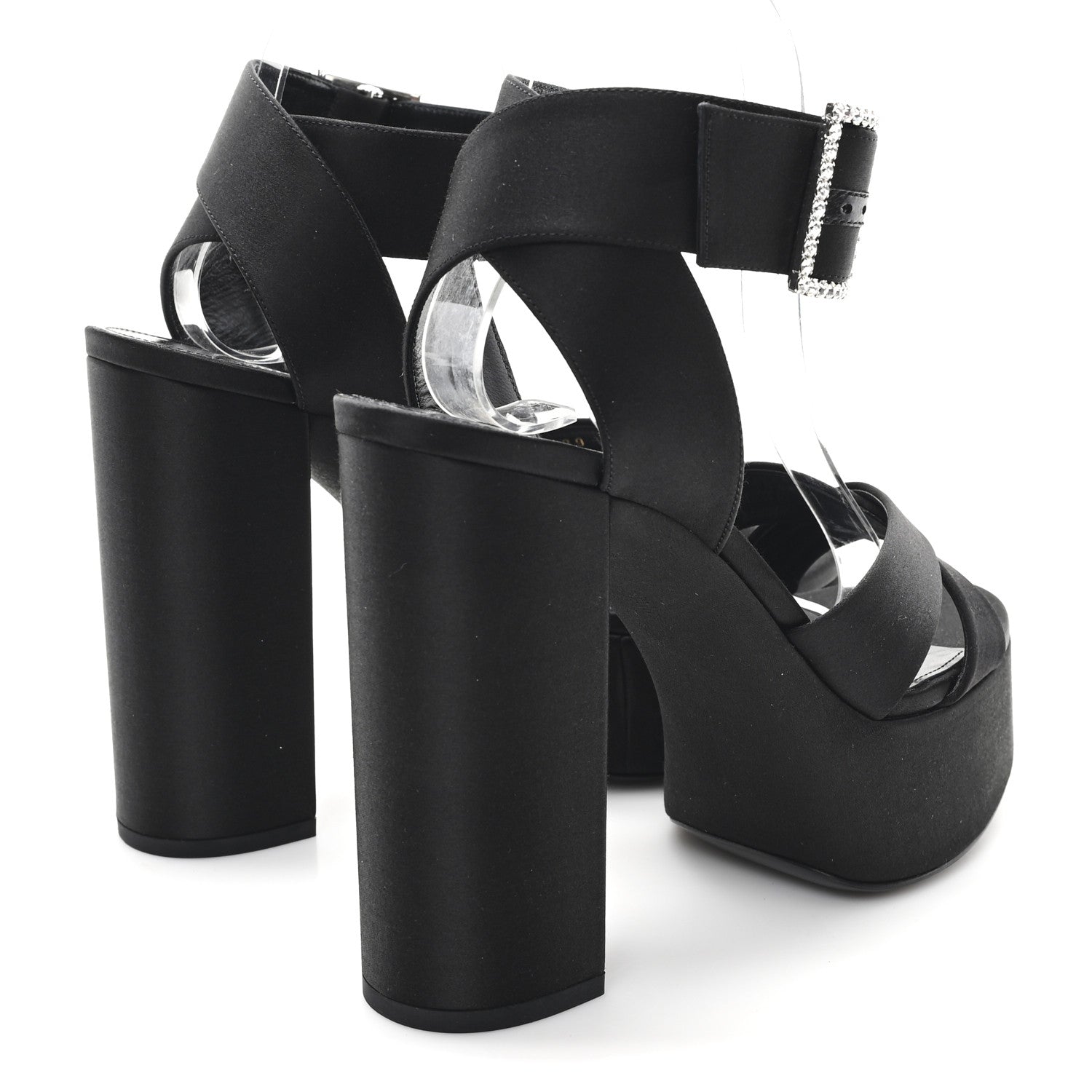 Raso Regale Bianca 85 Platform Sandals 39 Black