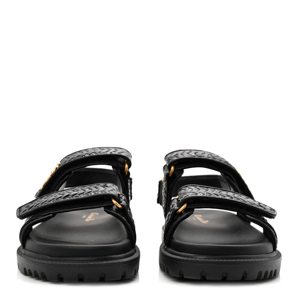 Woven Raffia Jute Dioract 10mm Sandals 38 Black
