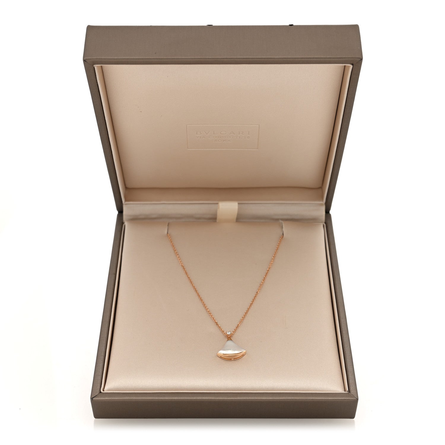 18K Rose Gold Diamond Mother of Pearl Small Divas' Dream Pendant Necklace