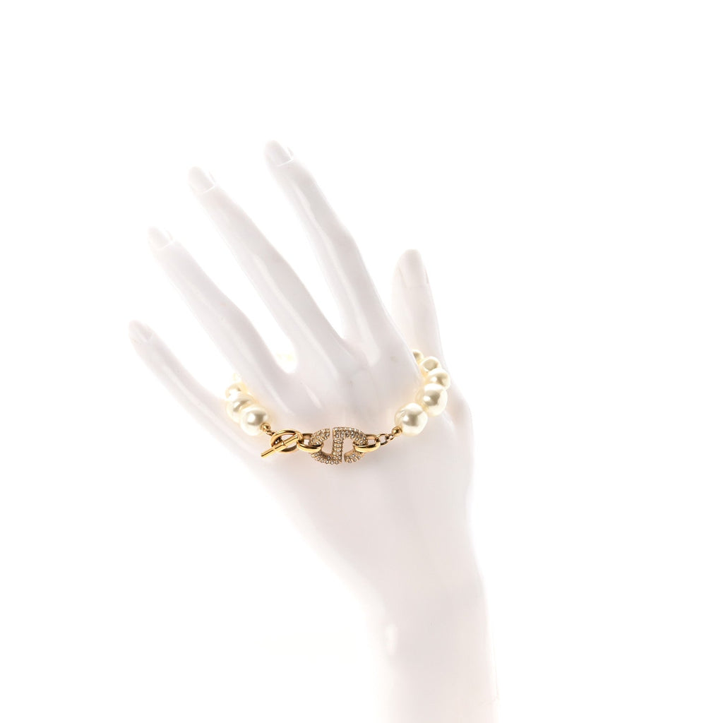 Pearl Crystal 30 Montaigne Bracelet Gold
