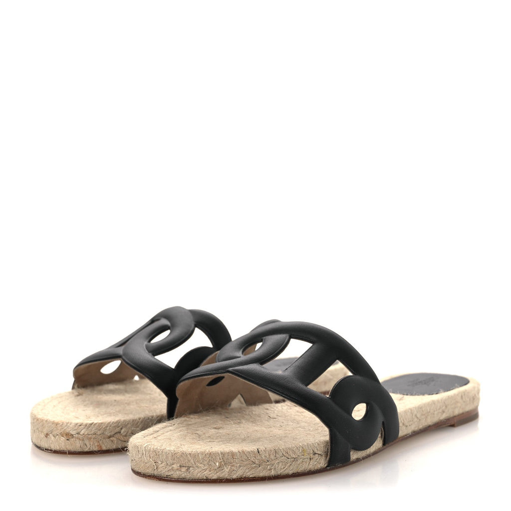 Nappa Famosa Espadrille Sandals 37 Black