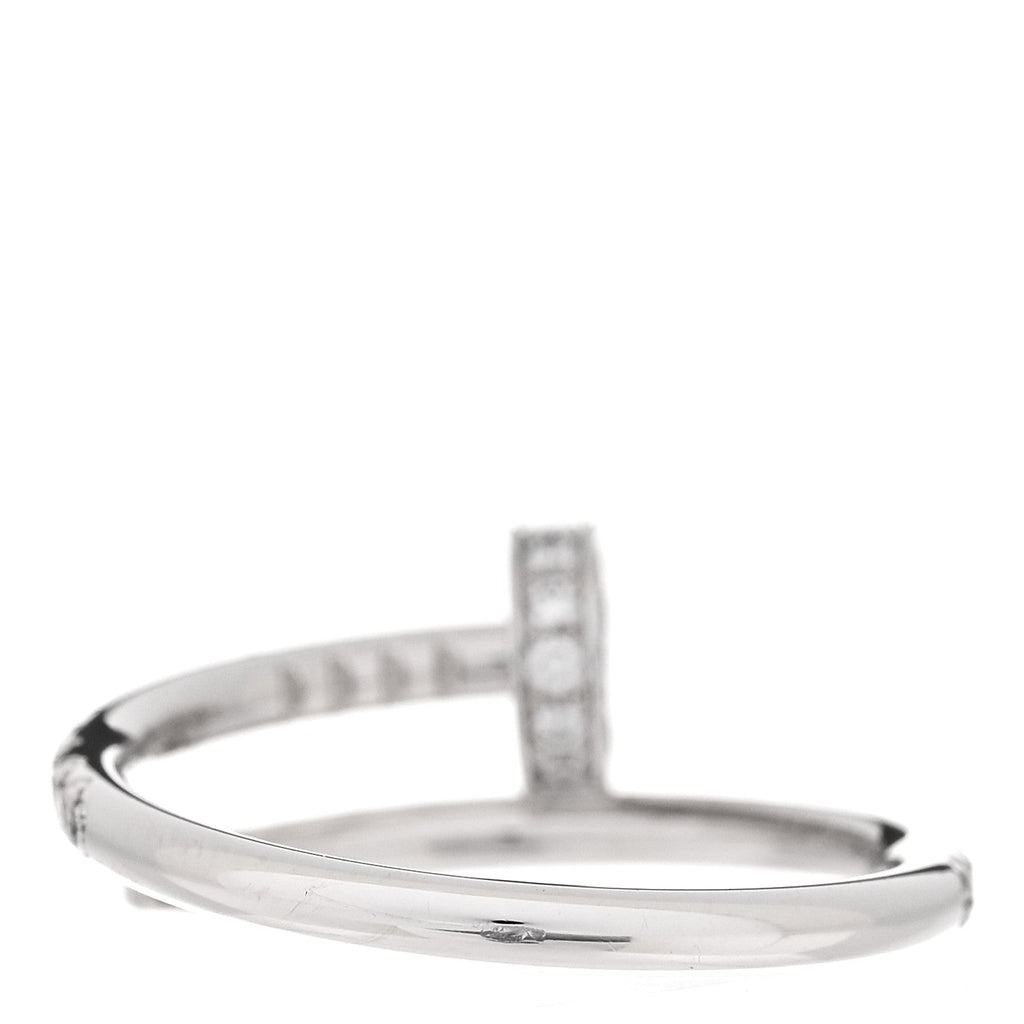 18K White Gold Diamond Juste Un Clou Paved Ring 49 5
