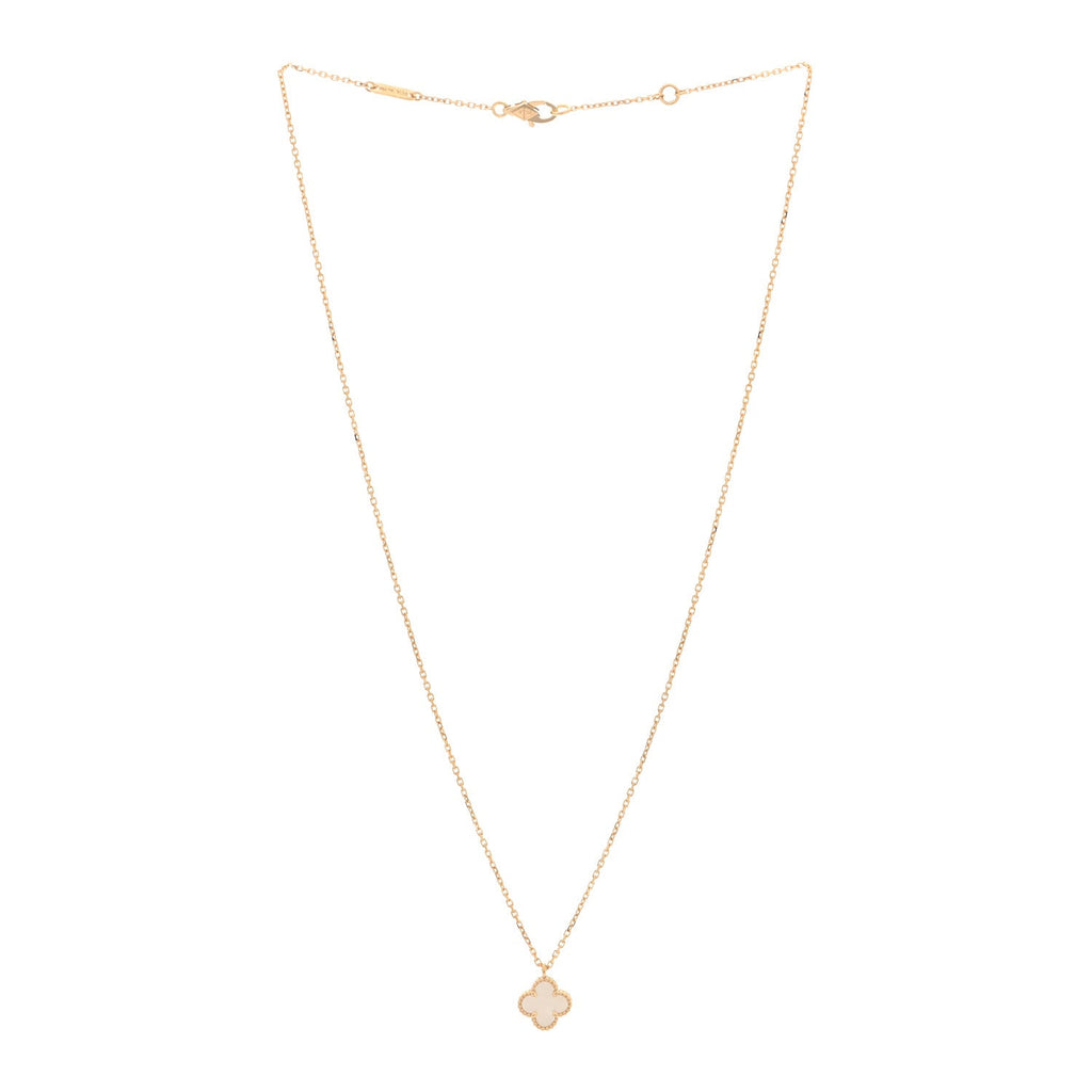 18K Yellow Gold Mother of Pearl Sweet Alhambra Pendant Necklace