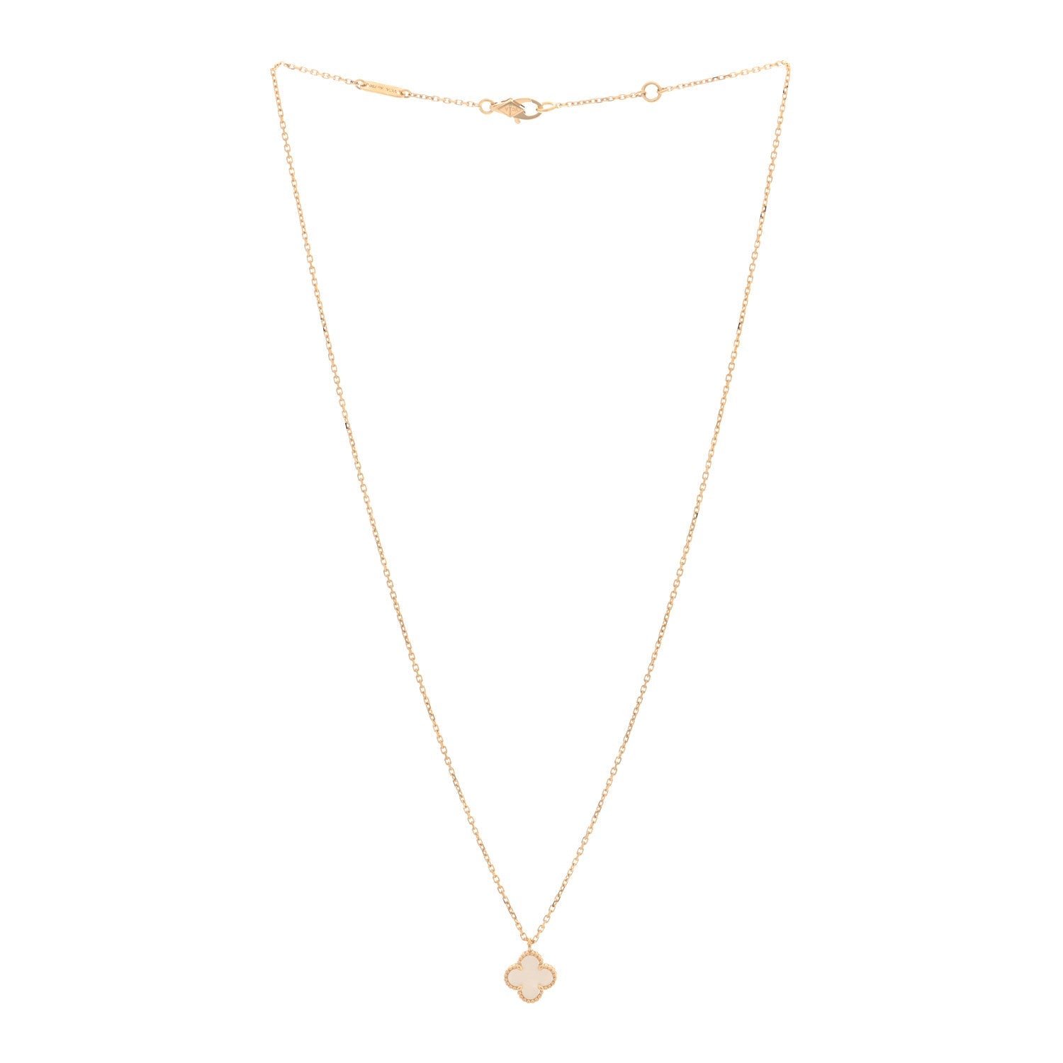 18K Yellow Gold Mother of Pearl Sweet Alhambra Pendant Necklace