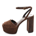 Scamosciata Logo Ankle Strap 40/135mm Platform Sandals 36 Moro