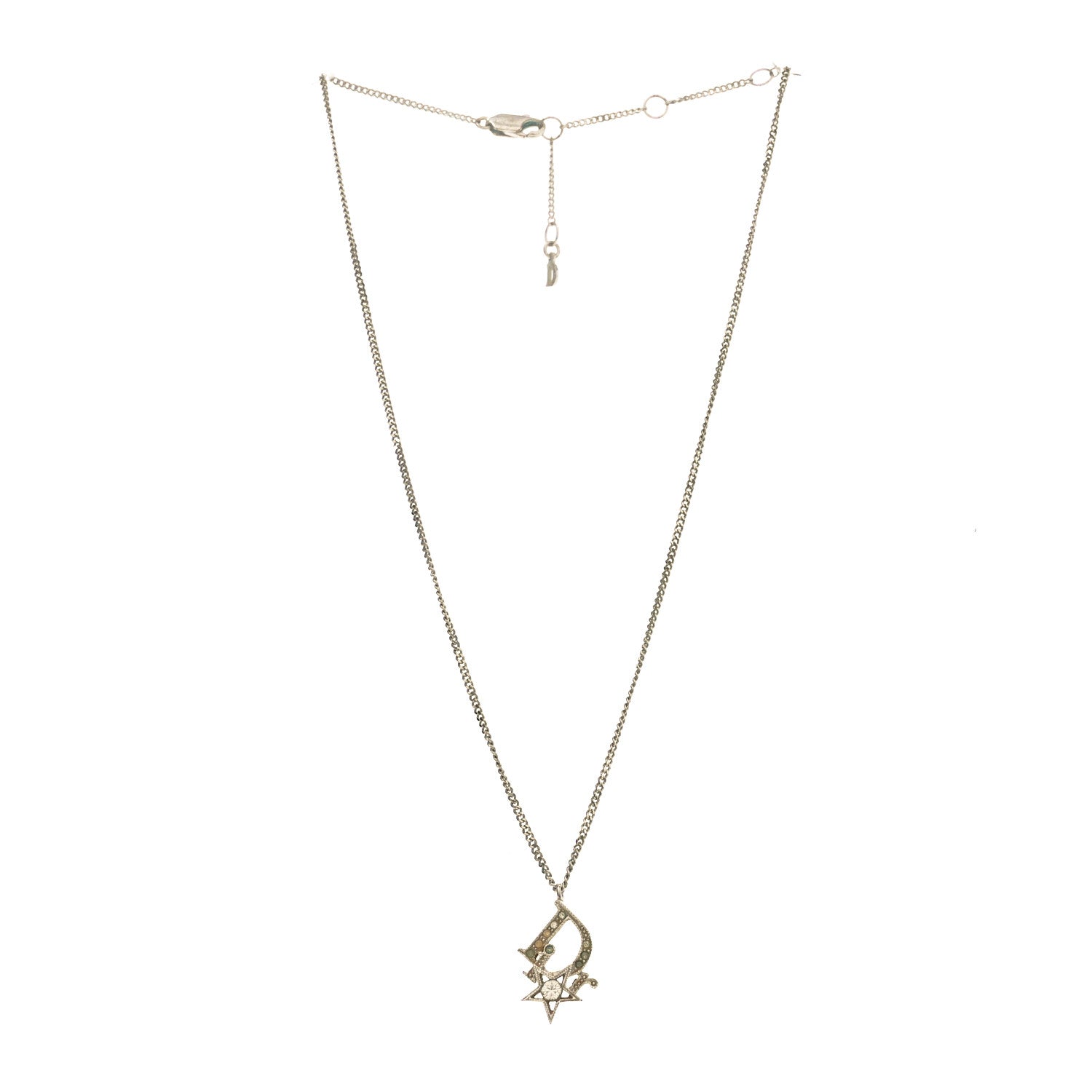 Crystal Logo Star Necklace Silver