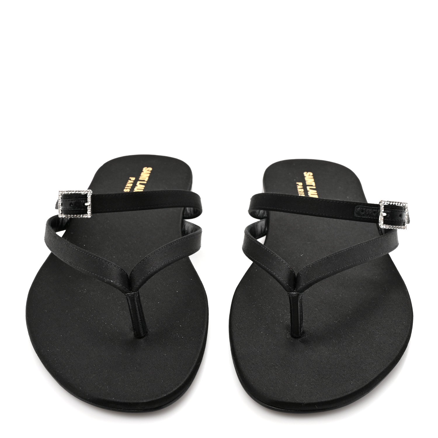 Crepe Satin Laszlo Sandals 39.5 Black