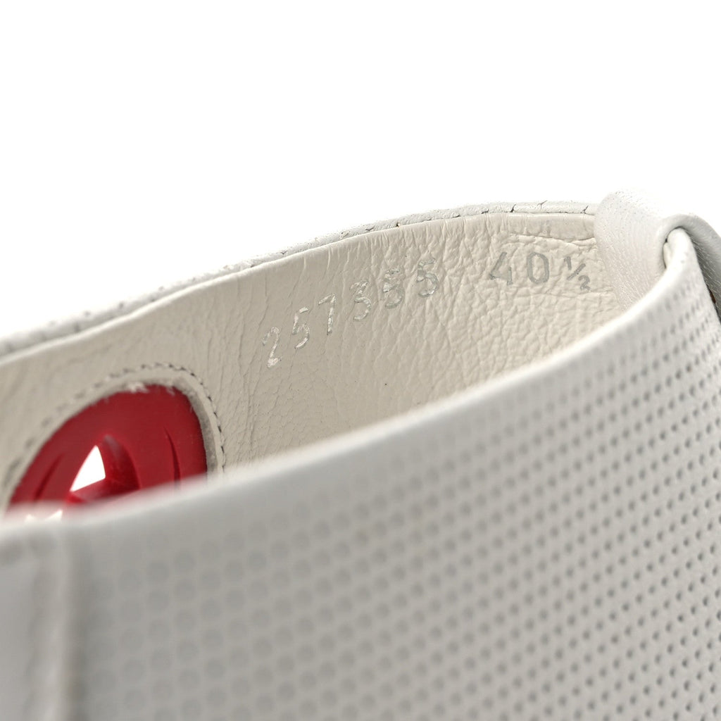 Calfskin GG Zip Thong Sandals 40.5 White