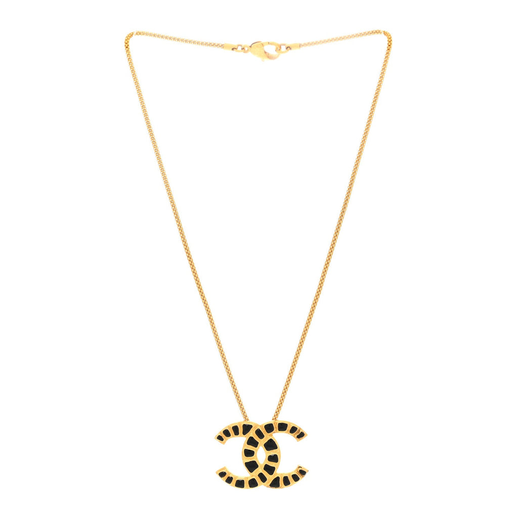 Resin Along The Nile CC Pendant Necklace Gold Black