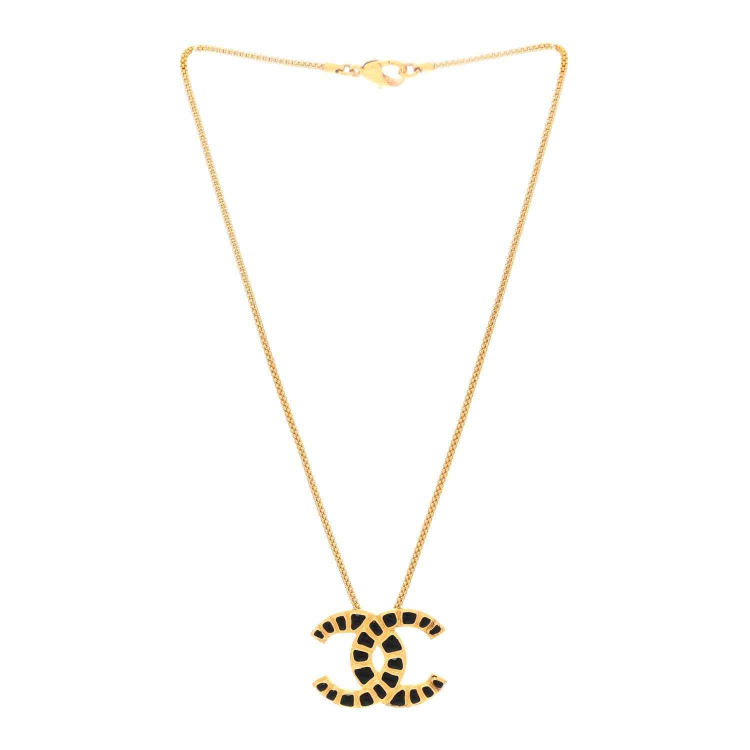 Resin Along The Nile CC Pendant Necklace Gold Black