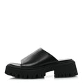 Jive Smooth Calfskin Logo Embossed Womens Tractor Platform 38 Black