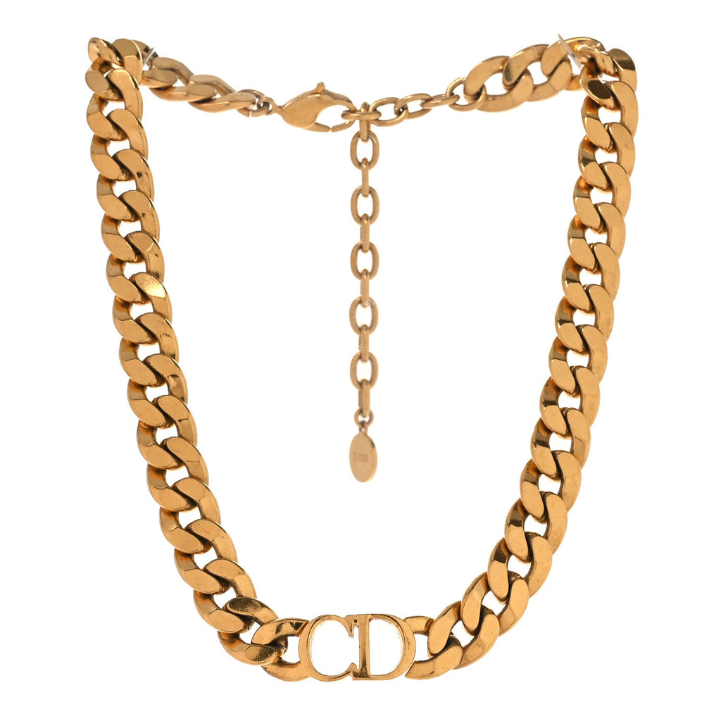 Metal CD Choker Necklace Gold