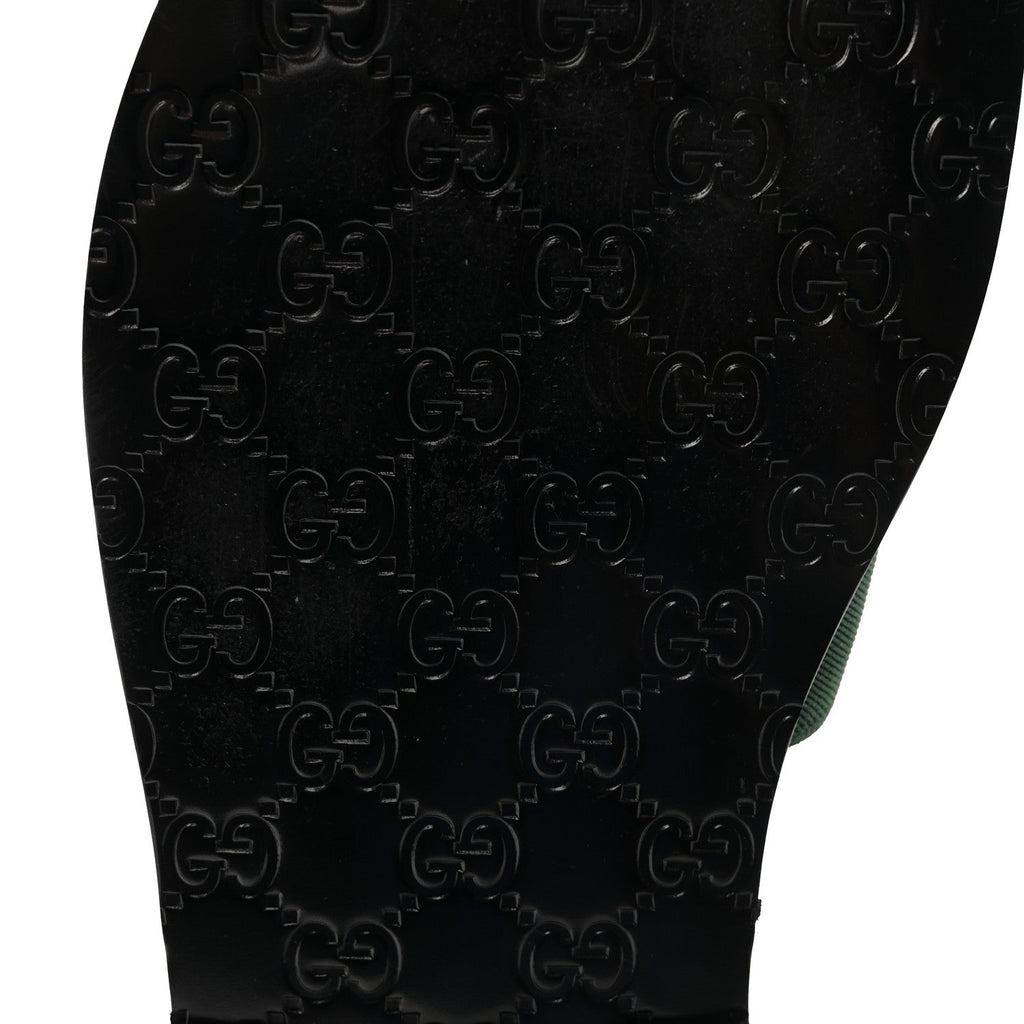 Calfskin Web Interlocking G Mens Riviera Slide Sandals 10 Black Green Red