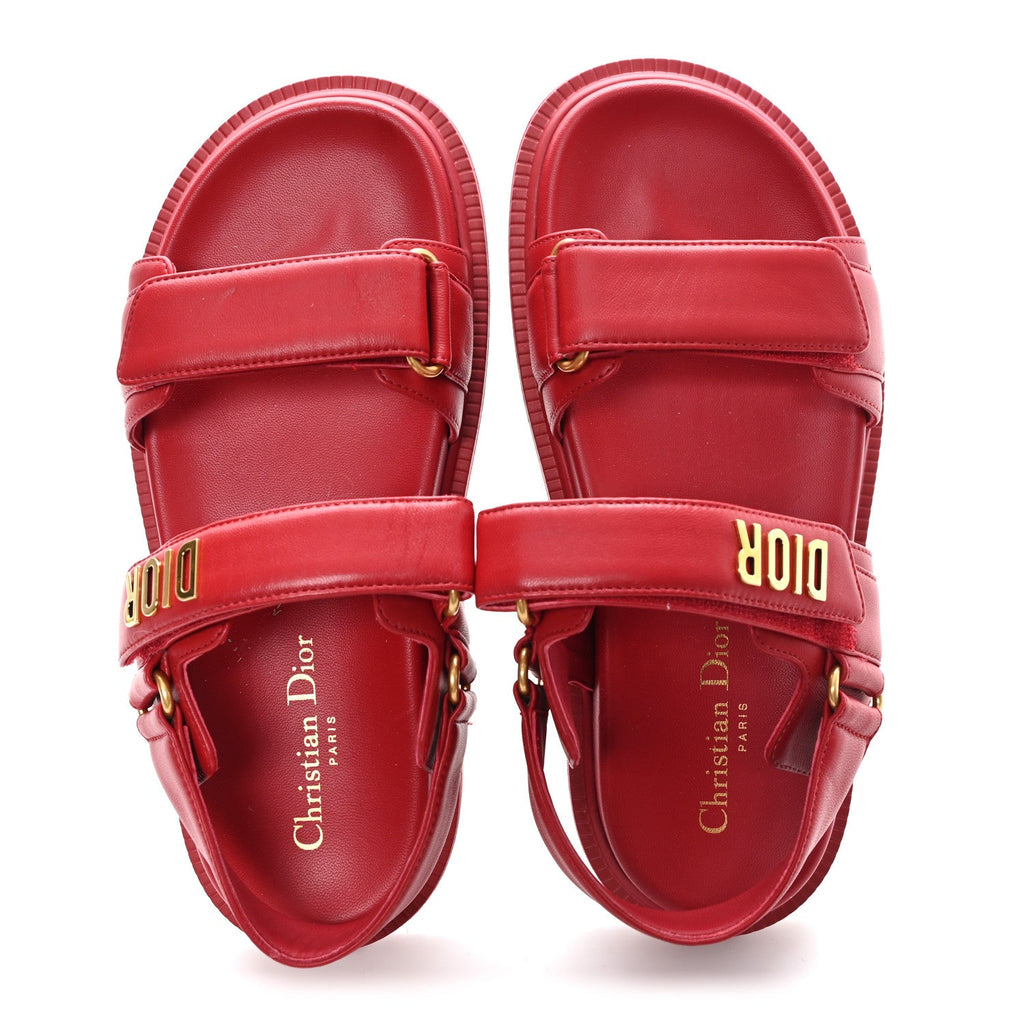 Lambskin Dioract 10mm Sandals 37.5 Raspberry