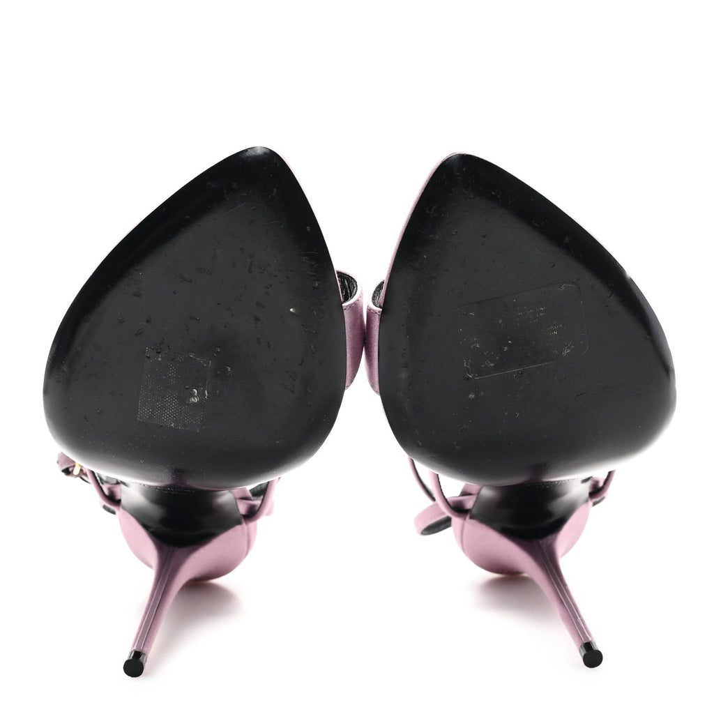Crepe Satin Dive 110 Mule Sandals 38.5 Ancient Pink