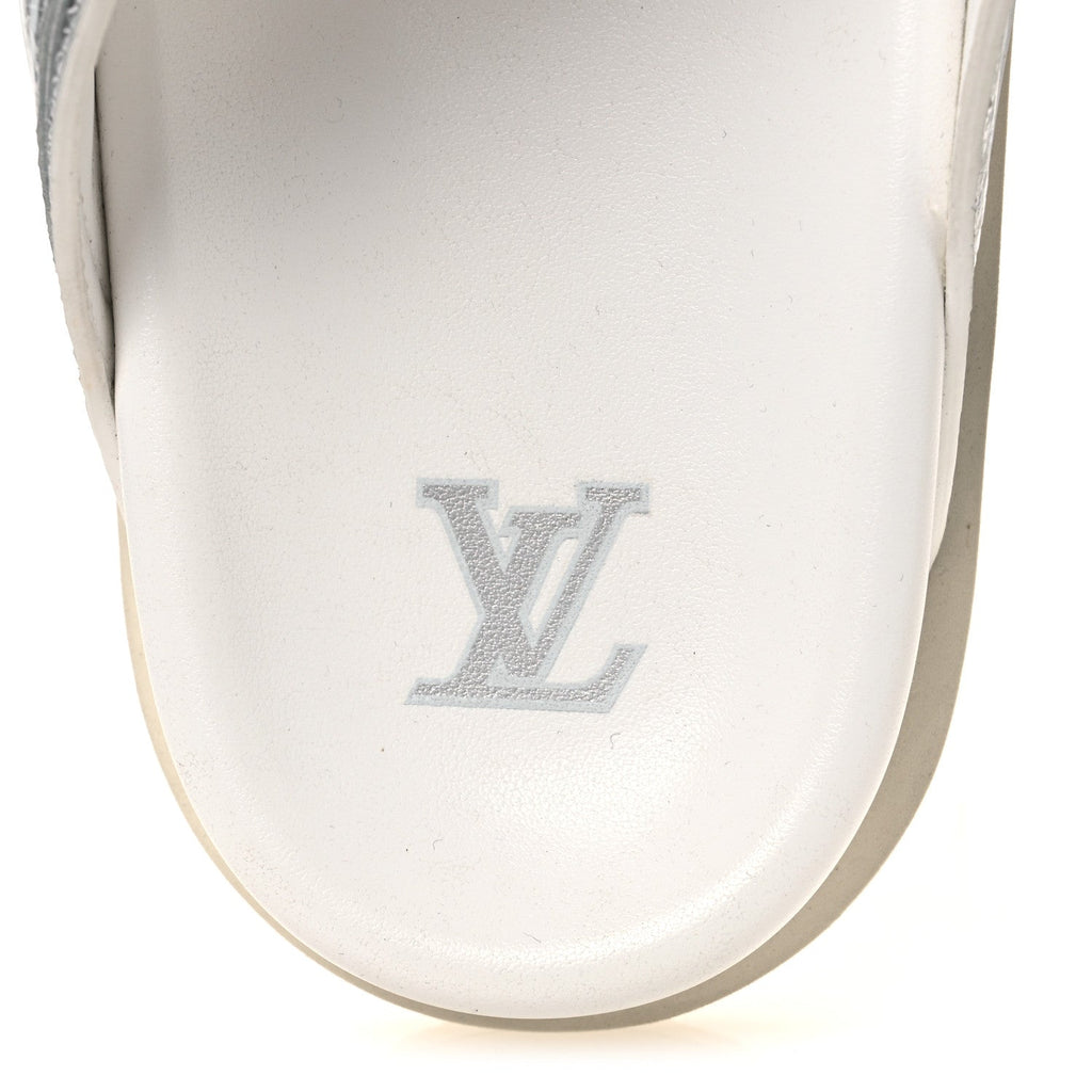 Metallic Mix Materials Mens LV Script Trainer Mules 11 Silver Multicolor