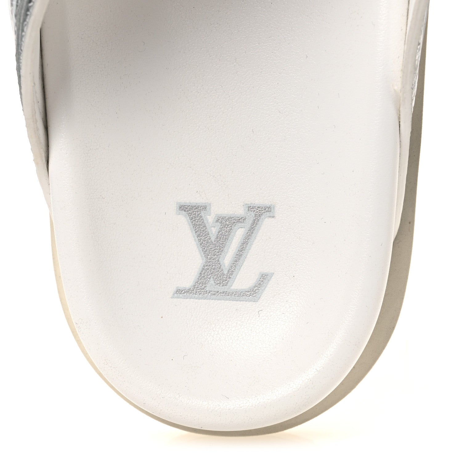 Metallic Mix Materials Mens LV Script Trainer Mules 11 Silver Multicolor