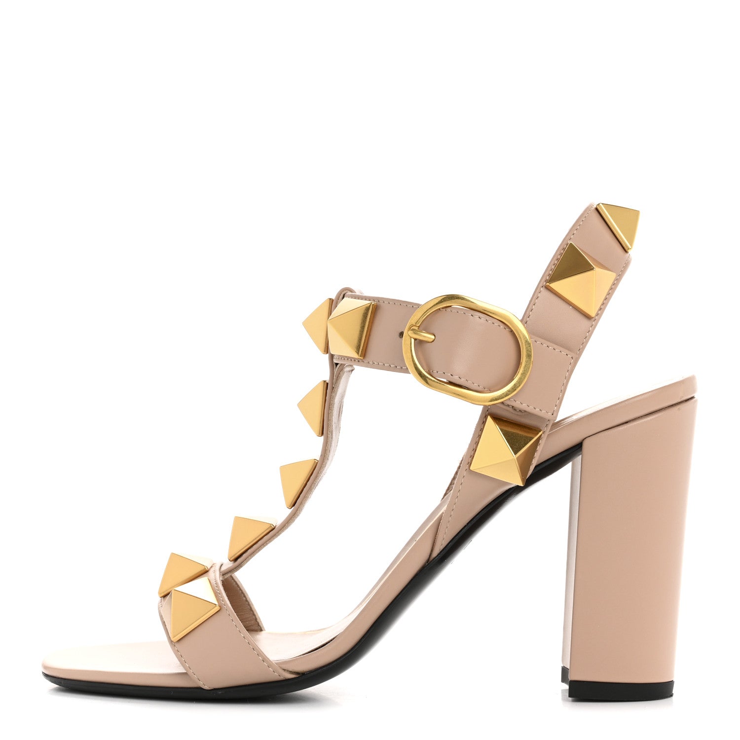 Calfskin Roman Stud 90mm Sandals 37 Rose Cannelle