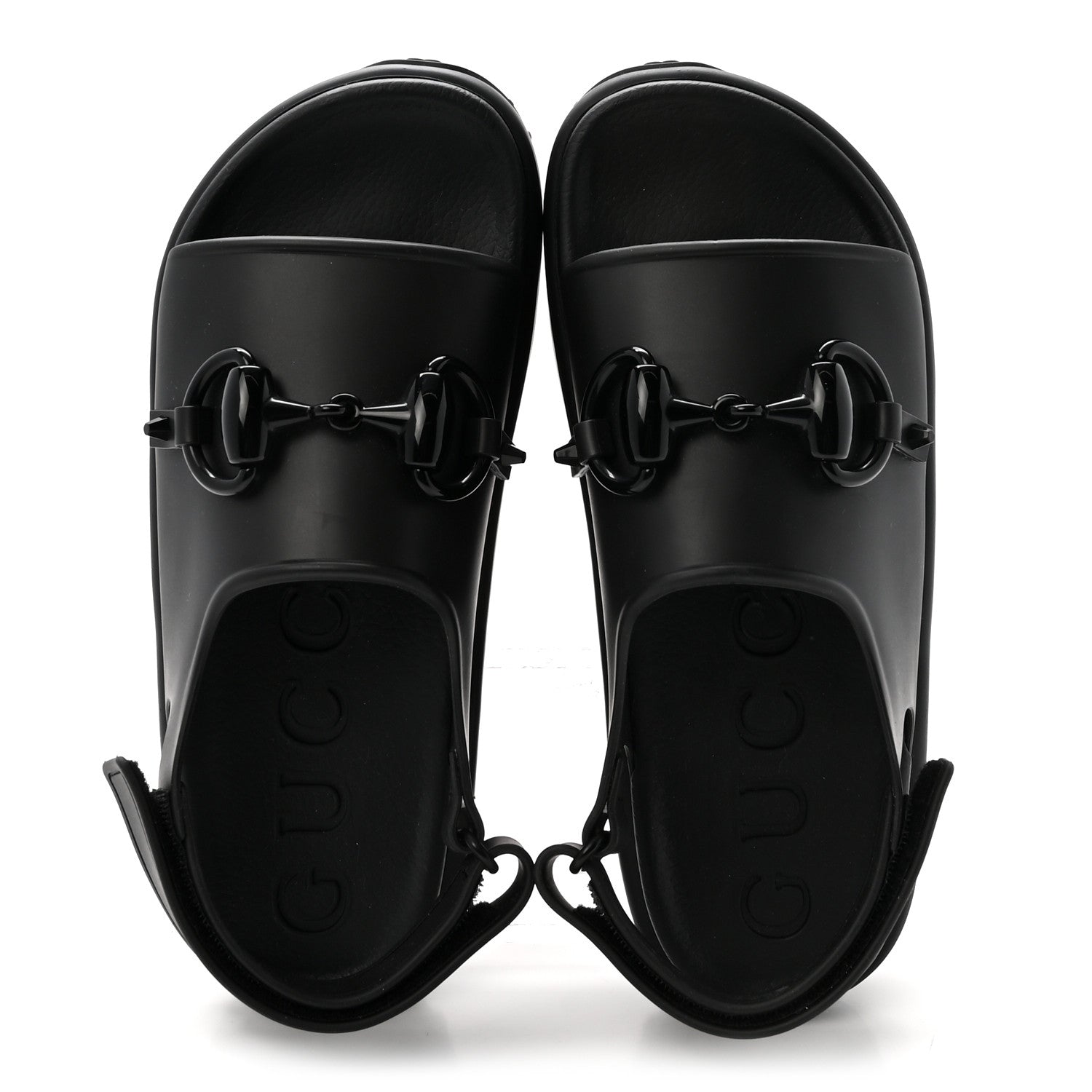 Soft Rubber Horsebit Touch Womens Strapped Sandals 38 Black