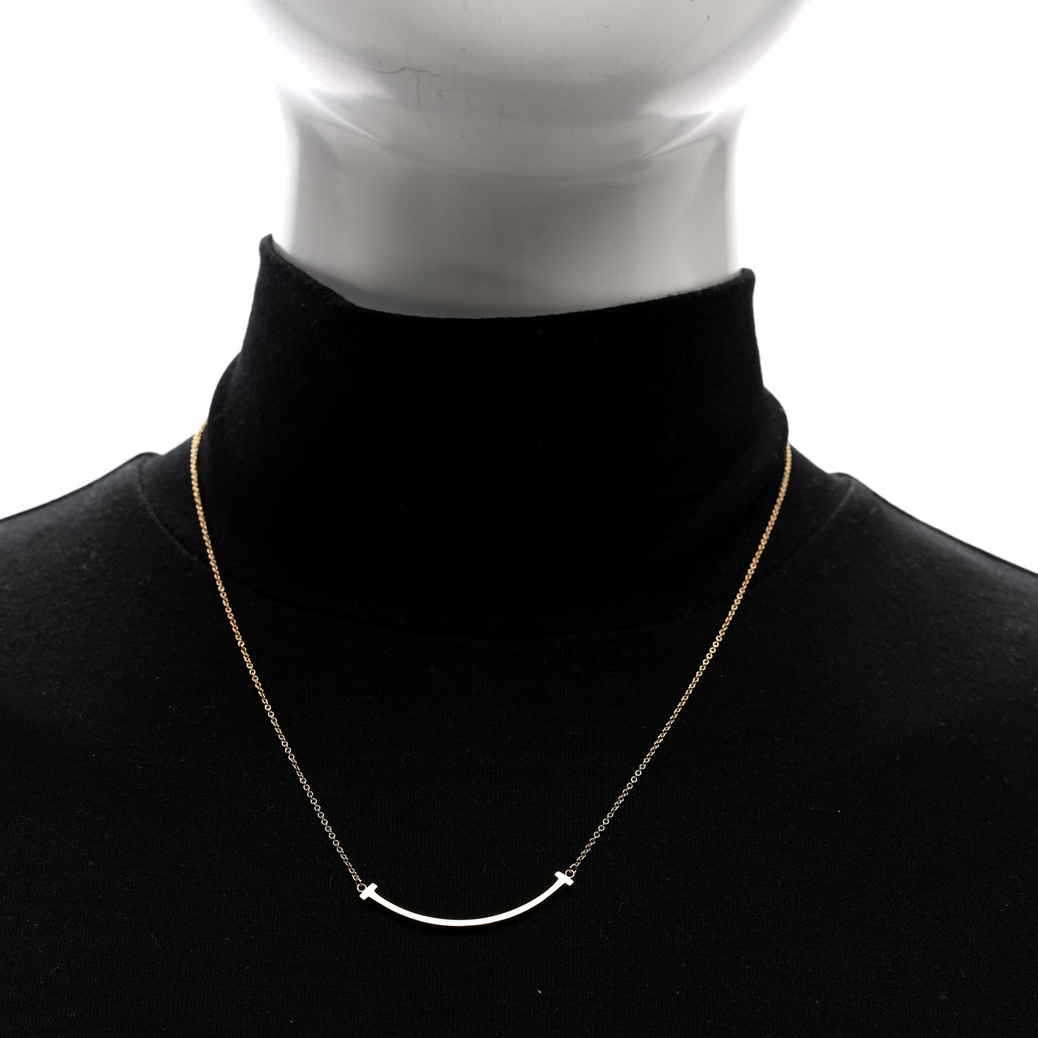 18K Rose Gold Small T Smile Pendant Necklace