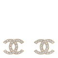 Crystal CC Large Stud Earrings Gold