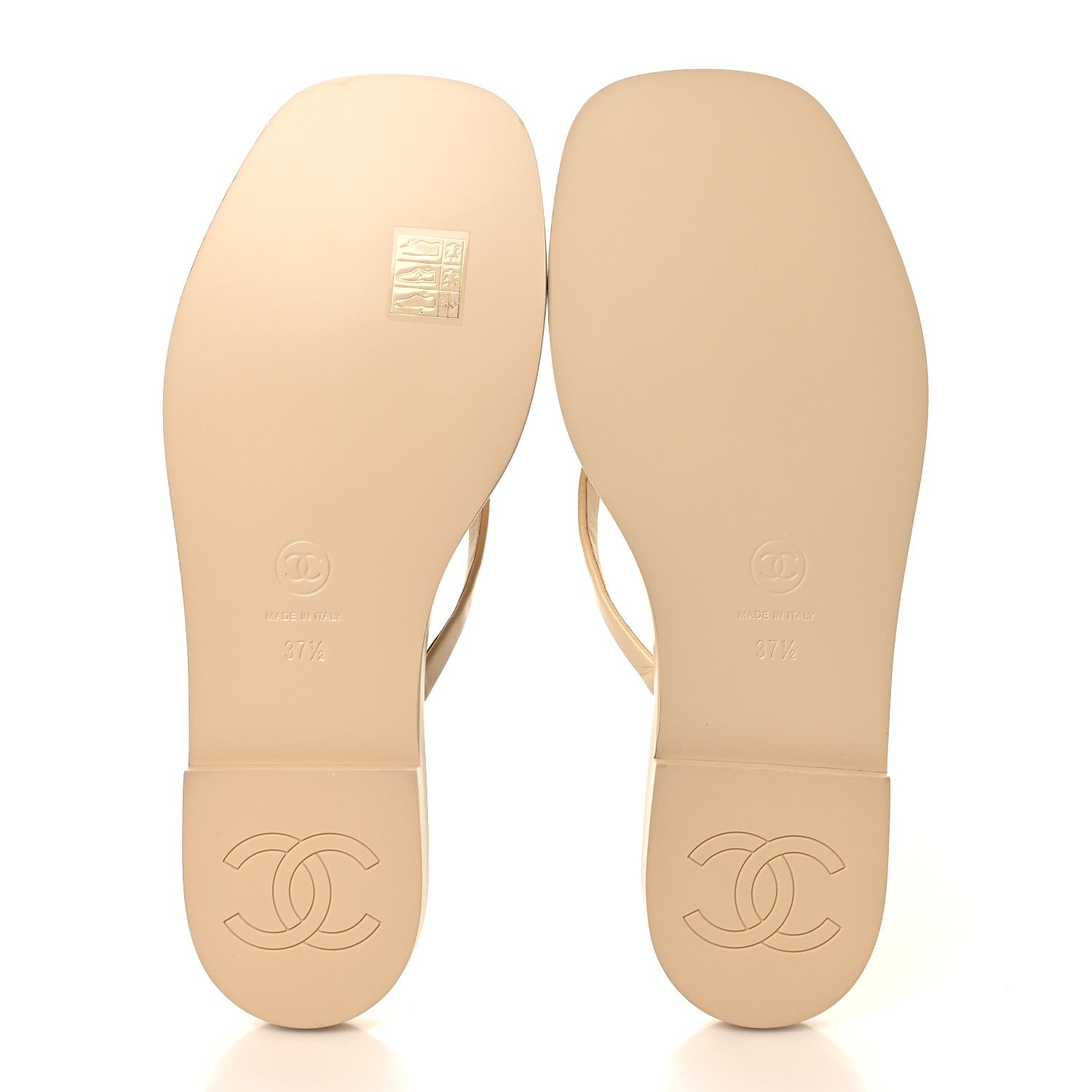 Goatskin CC Times Square Thong Sandals 37.5 Beige