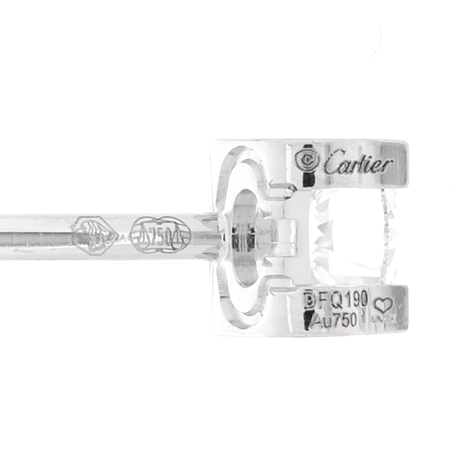 18K White Gold Diamond .46ctw C De Cartier Earrings