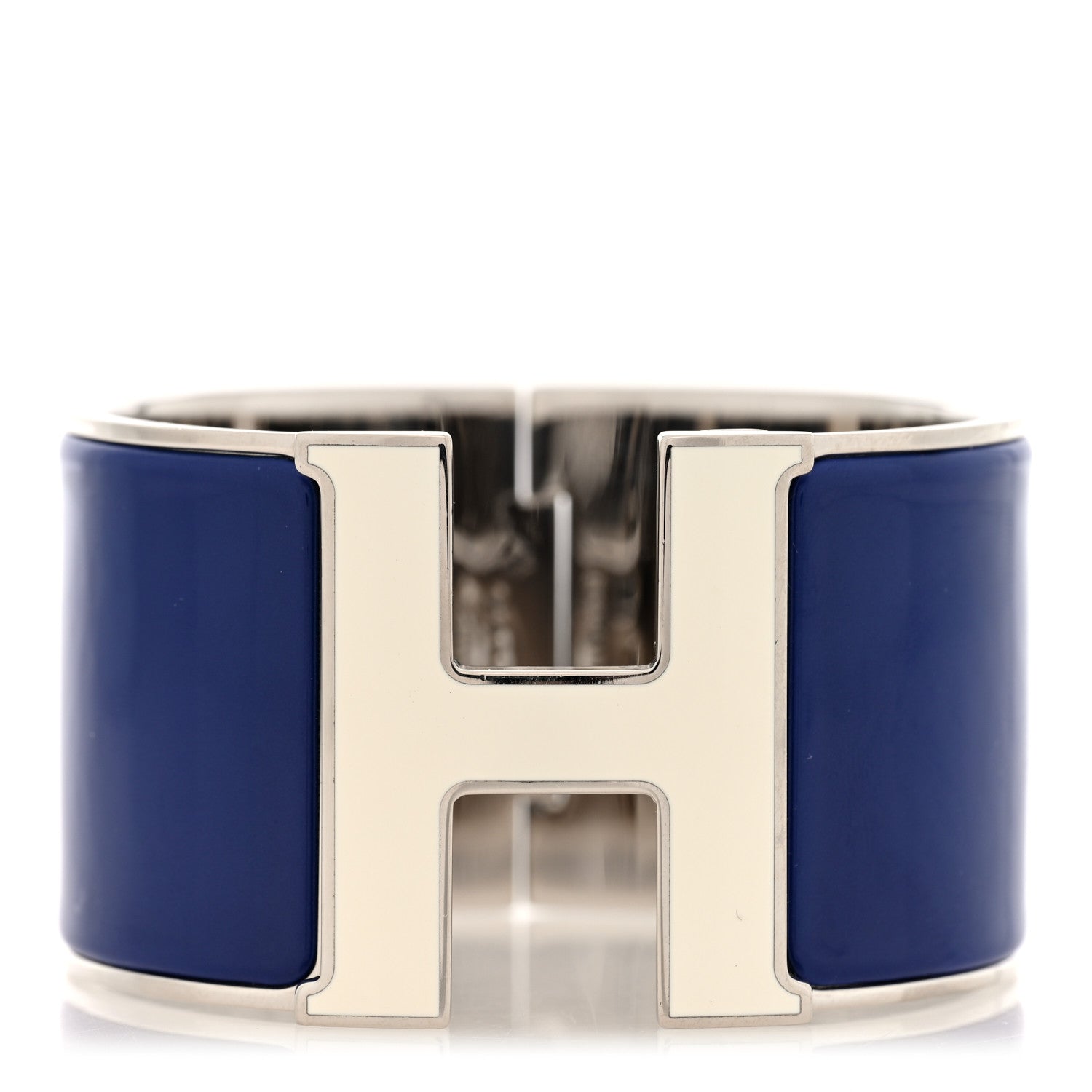 Enamel Extra Wide Clic Clac H Bracelet PM Bleu Electrique White