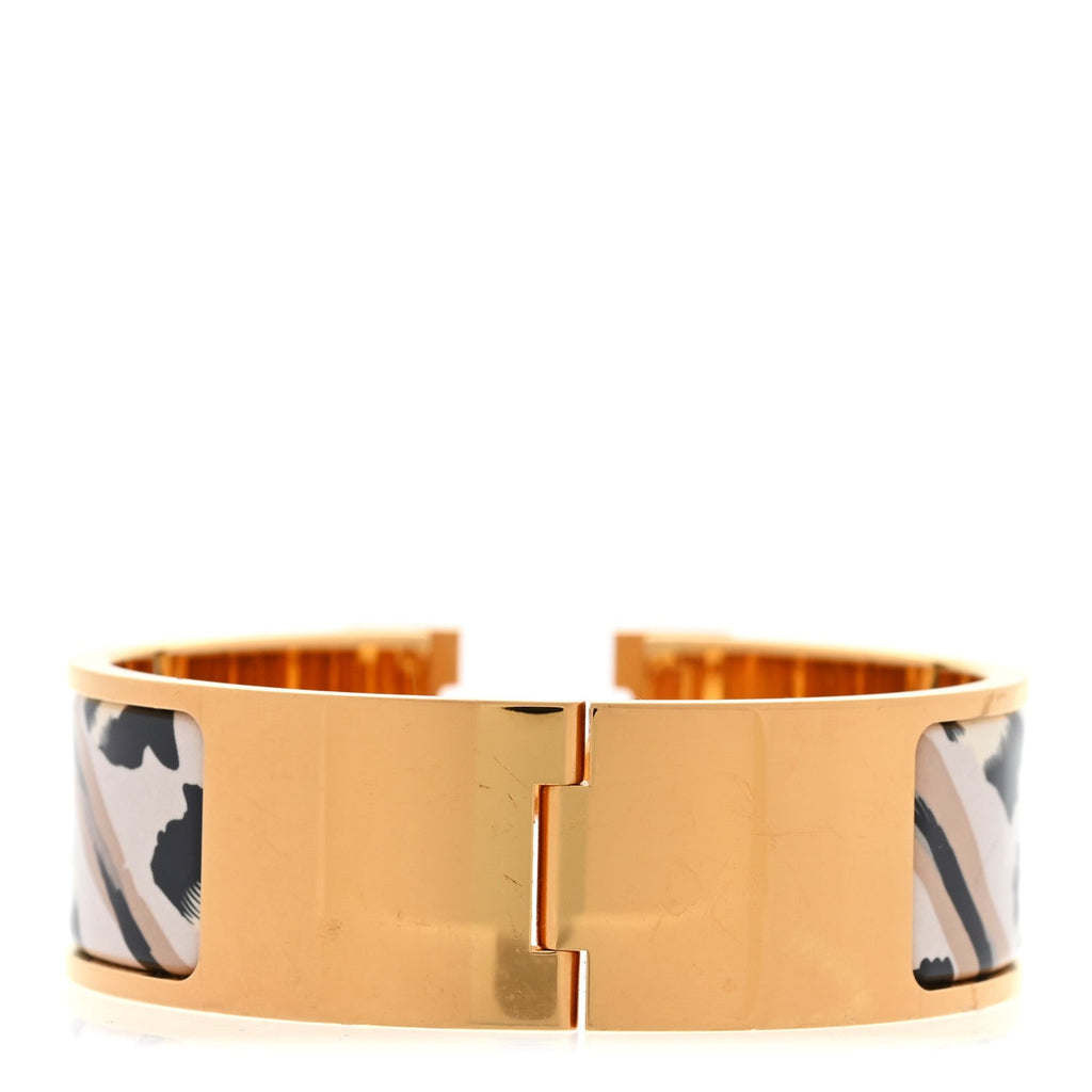 Enamel Printed Wide Le Chat Carre Clic Clac H Bracelet PM Lumière