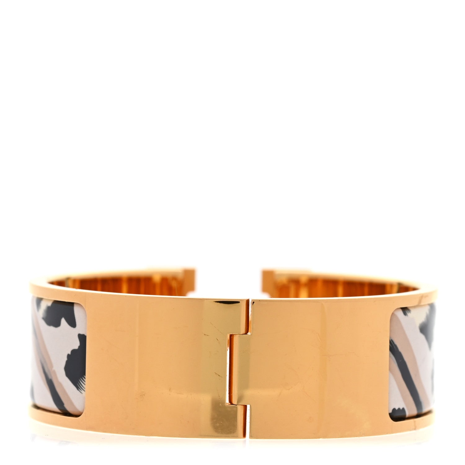 Enamel Printed Wide Le Chat Carre Clic Clac H Bracelet PM Lumière