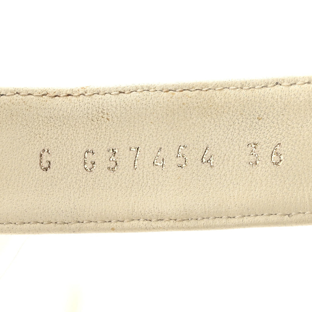 Shiny Calfskin Quilted Wedge Sandals 36 Ivory
