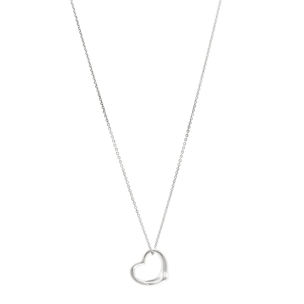 Sterling Silver 22mm Elsa Peretti Open Heart Pendant Necklace