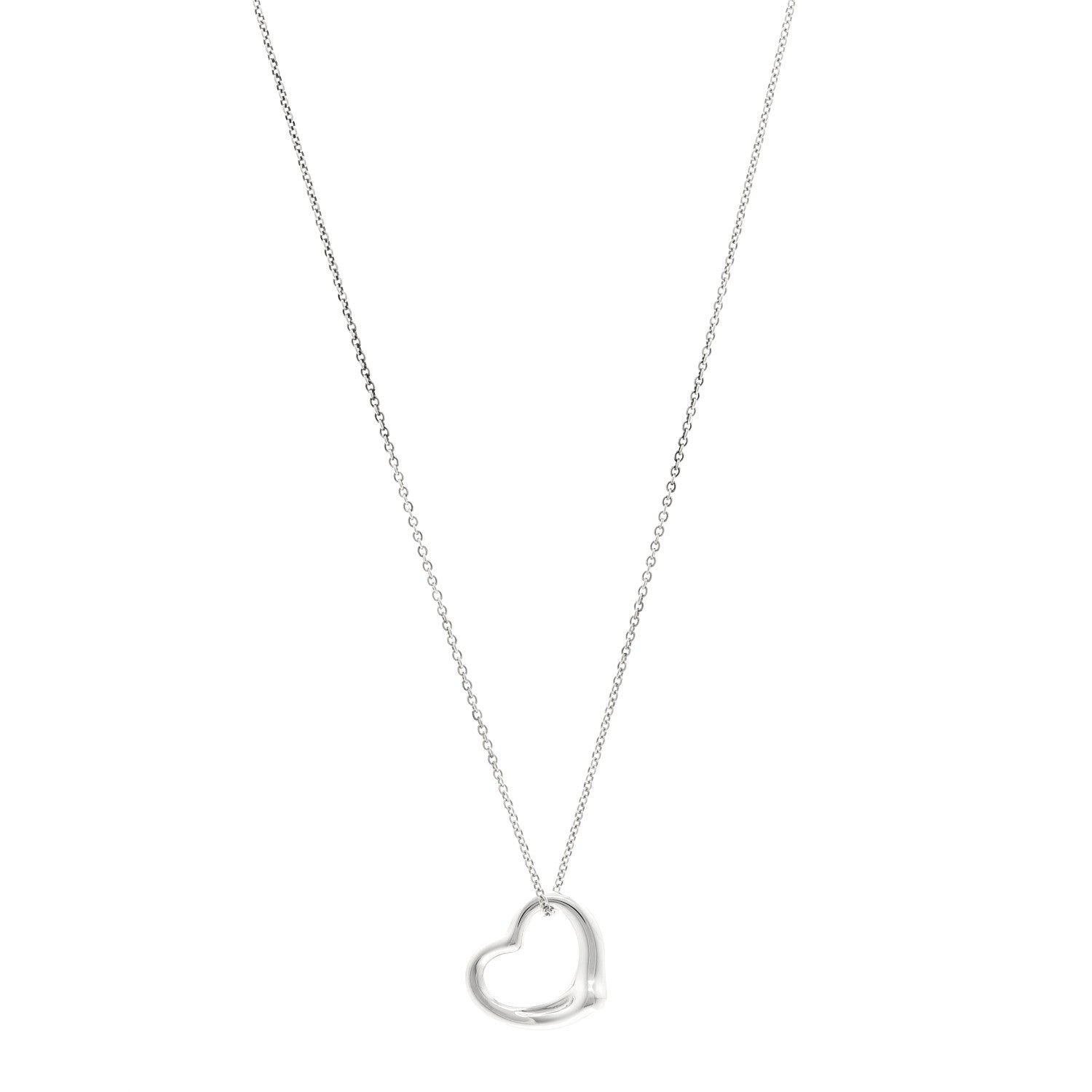 Sterling Silver 22mm Elsa Peretti Open Heart Pendant Necklace