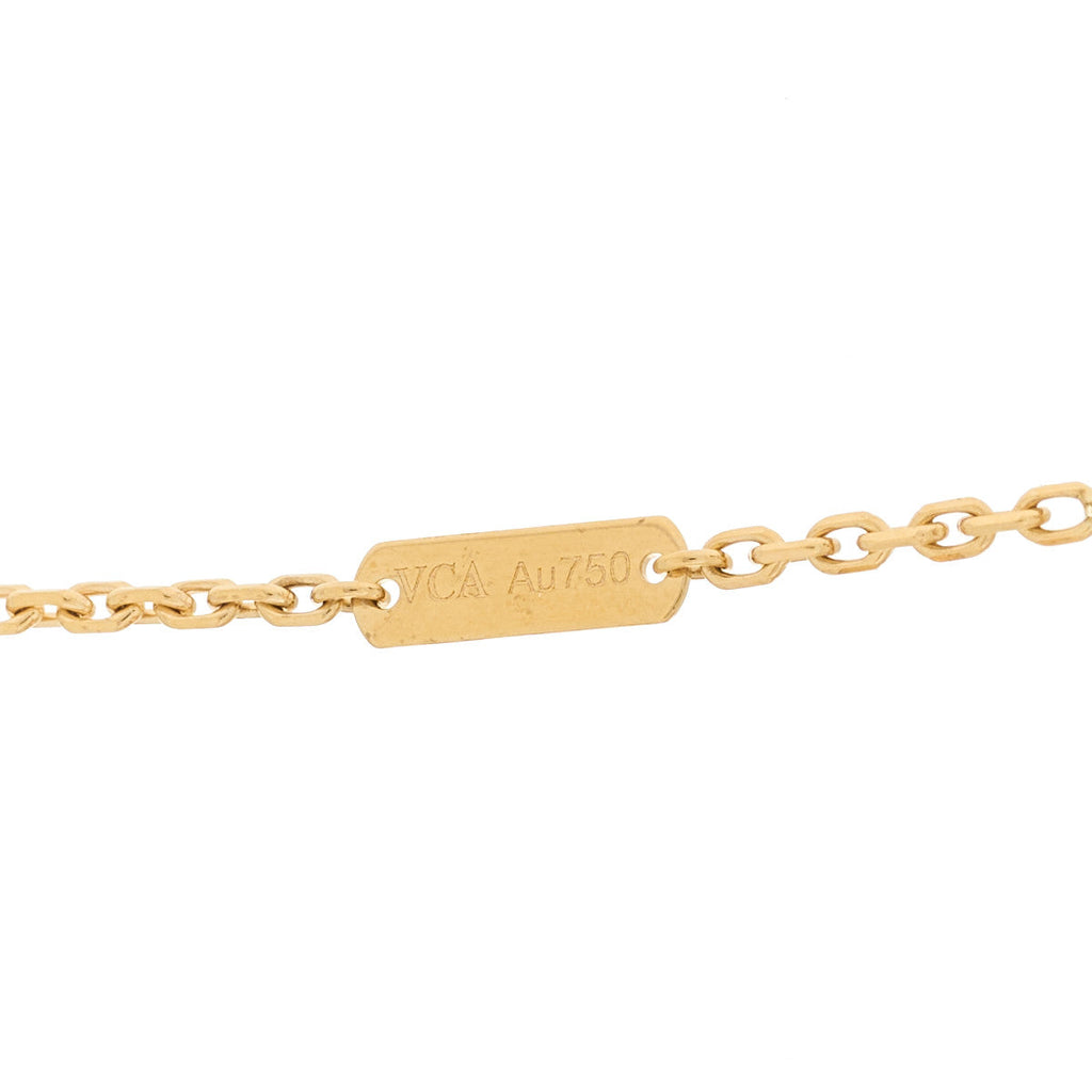 18K Yellow Gold Black Onyx Vintage Alhambra Pendant Necklace
