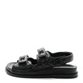 Lambskin Velcro Dad Sandals 38.5 Black