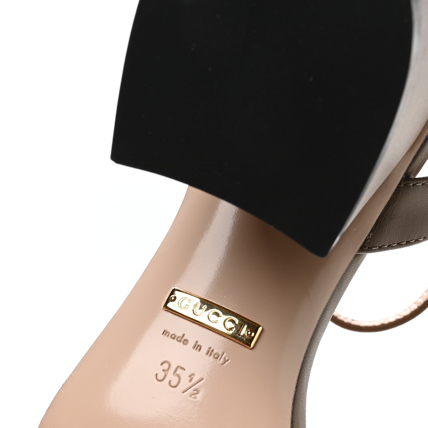 Lifford Calfskin GG Marmont Ankle Wrap 75mm Sandals 35.5 Mud