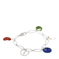 Sterling SIlver Multi Gemstone Elsa Peretti Five Charm Bracelet