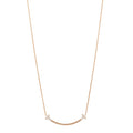 18K Rose Gold Diamond .19ctw Medium T Smile Pendant Necklace