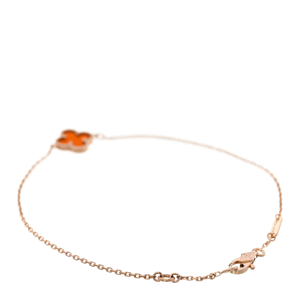 18K Rose Gold Carnelian Sweet Alhambra Bracelet