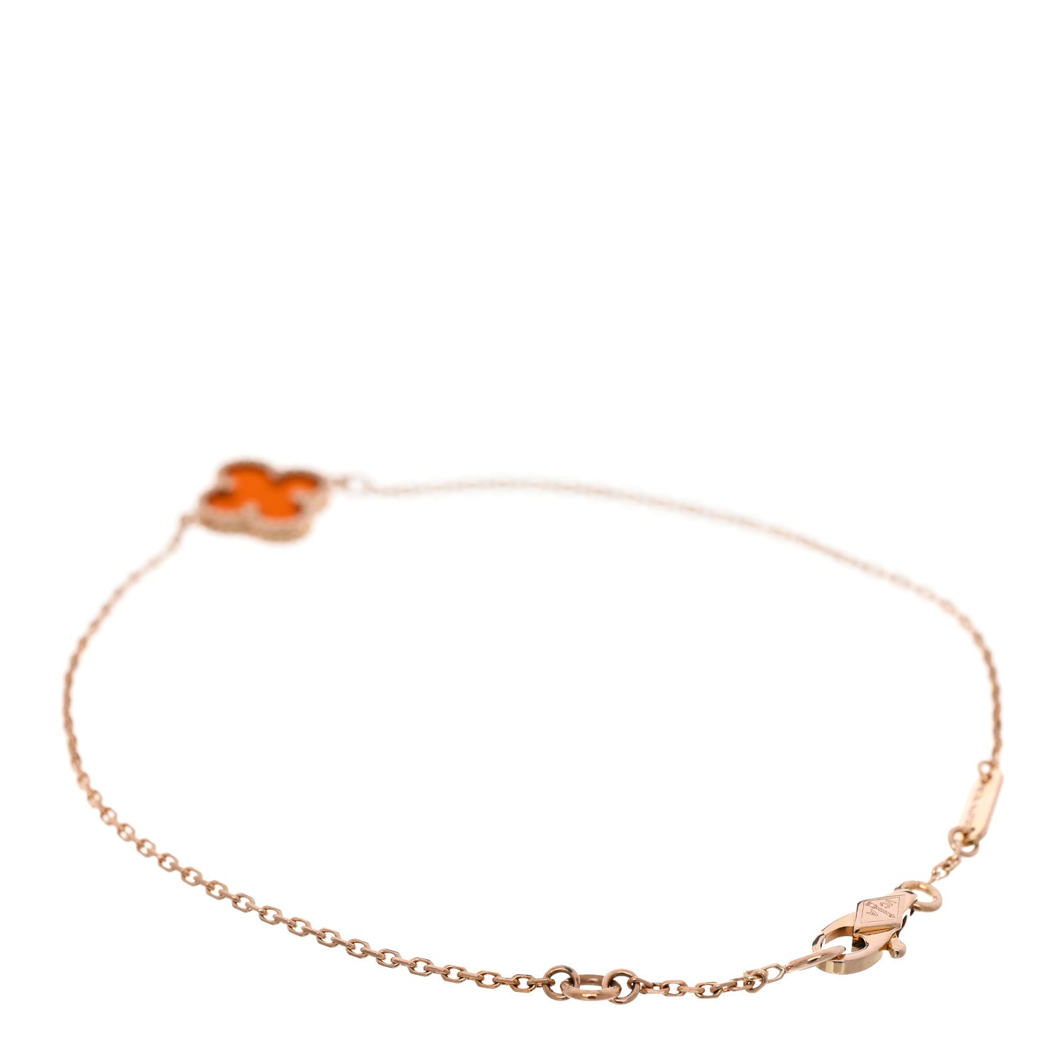 18K Rose Gold Carnelian Sweet Alhambra Bracelet